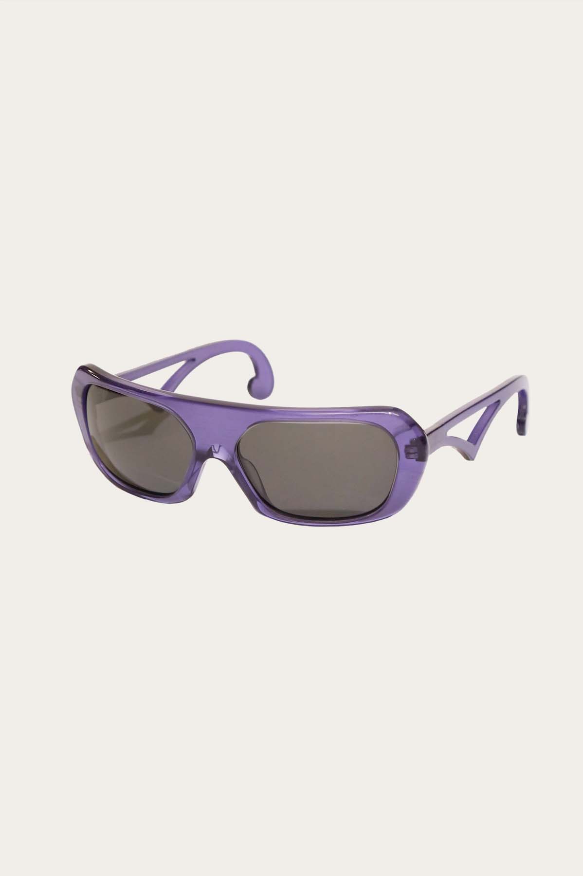 THE ANNA – Purple, large purple eyeglass frame with tinted lenses, branch with a V-Shaped design