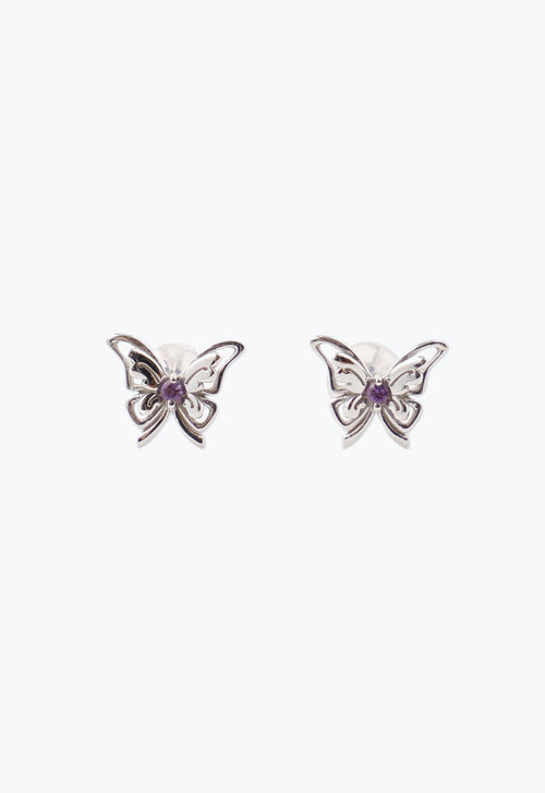 Ribbon Butterfly Earing <br> Silver - Anna Sui