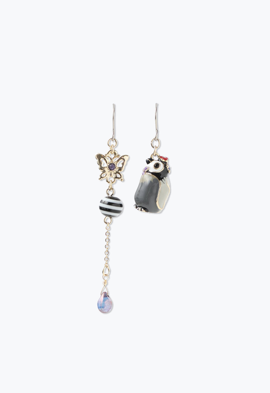 Baby Penguin Butterfly Earing <br> Black - Anna Sui