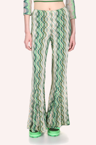 Utopian Gingham Mesh Skirt <br> Glo Green