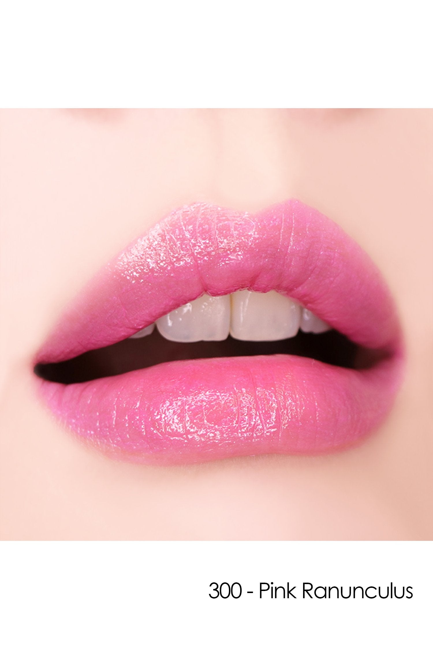 300 Pink Ranunculus Lipstick S: Sheer Flower on lips