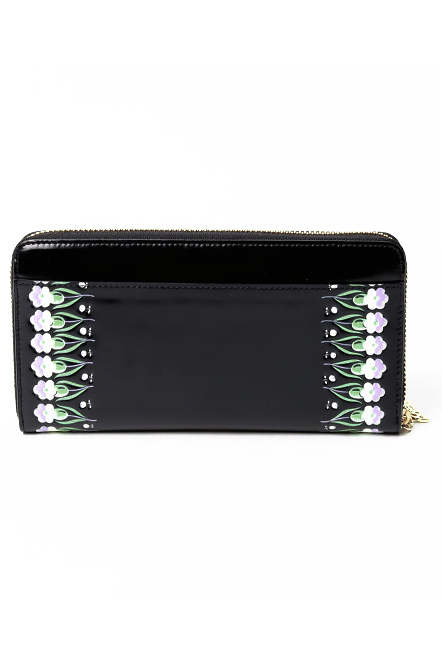 Pansy Panel Flora Wallet<br> Black - Anna Sui