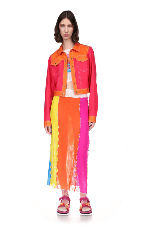 Colorblock Denim Jacket - Anna Sui