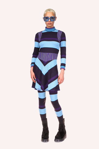 Tonal Zigzag Dress<br> Lavender Multi