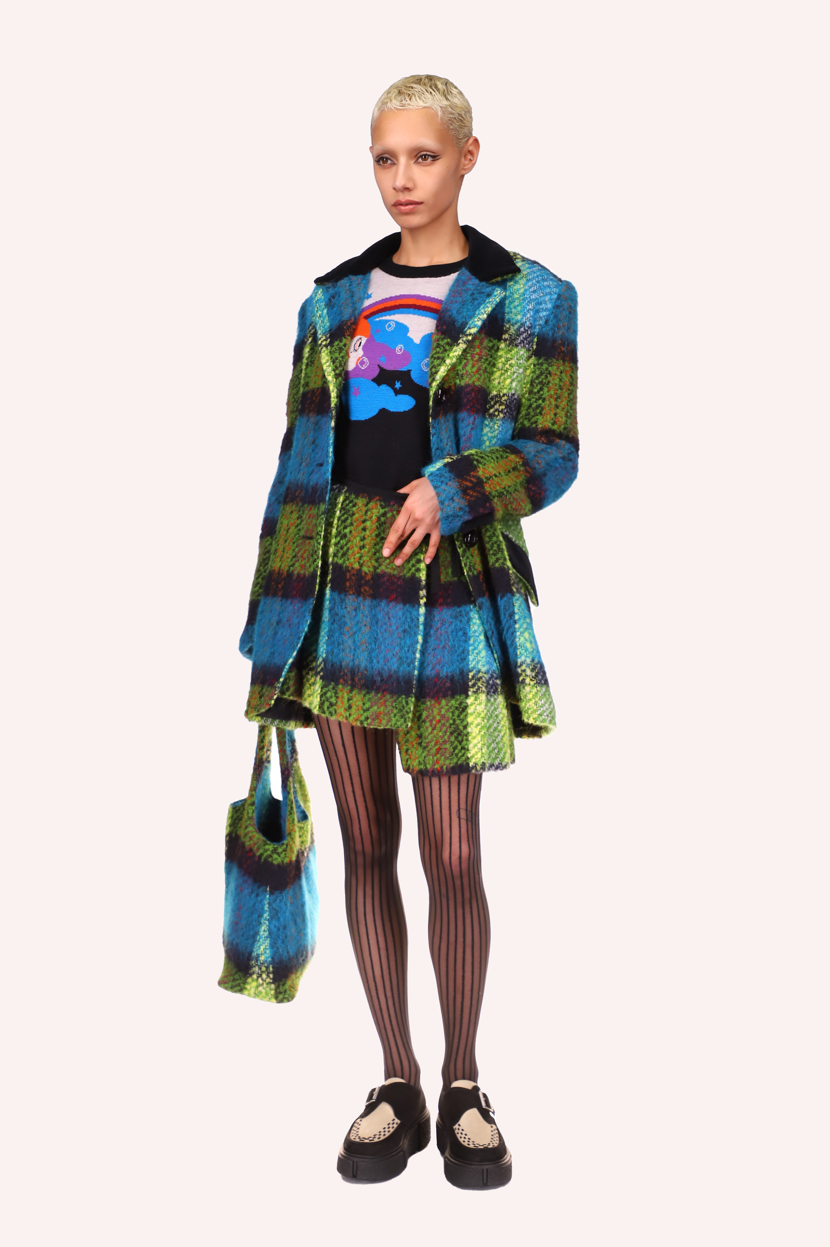 Multi Plaid Jacket<br> Fern Multi - Anna Sui