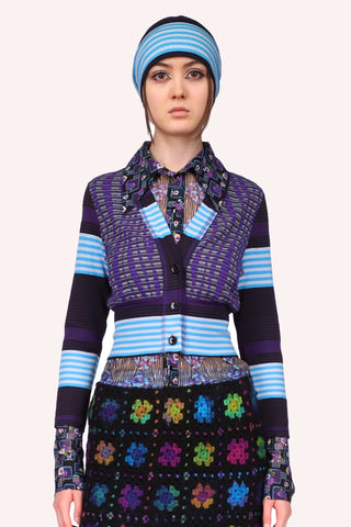 Tonal Zigzag Skirt<br> Lavender Multi
