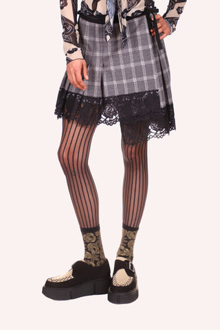 Posies & Roses  Combo Mesh Skirt <br> Black Multi