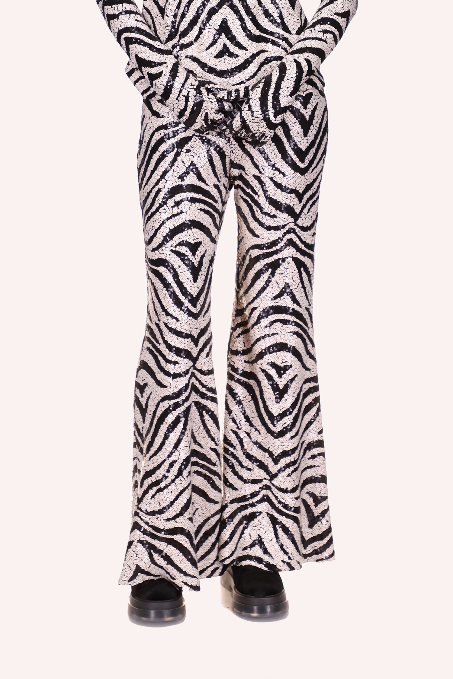 Zebra Sequin Pants <br> Black Multi - Anna Sui