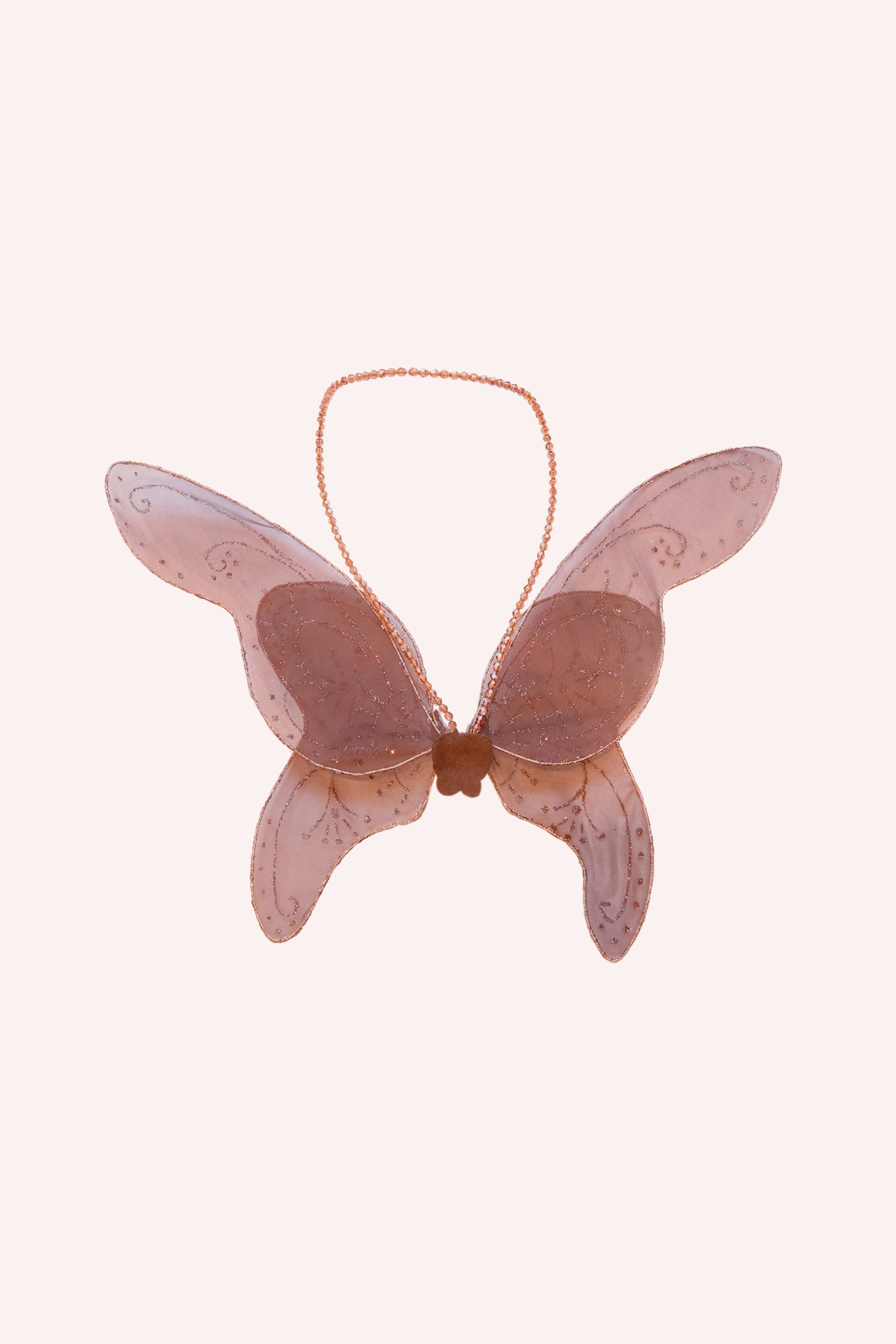 Cocoa with golden floral encrustations, consisting of 2-large, 2-smaller wings at the center