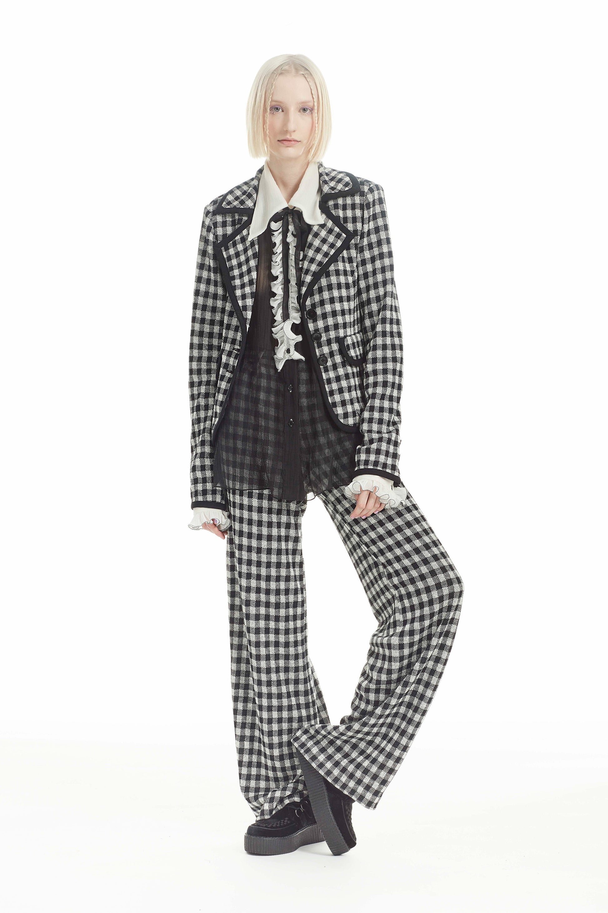 Gingham Blazer Black a perfect pair with Gingham Pants Black accentuate and enhance your curves