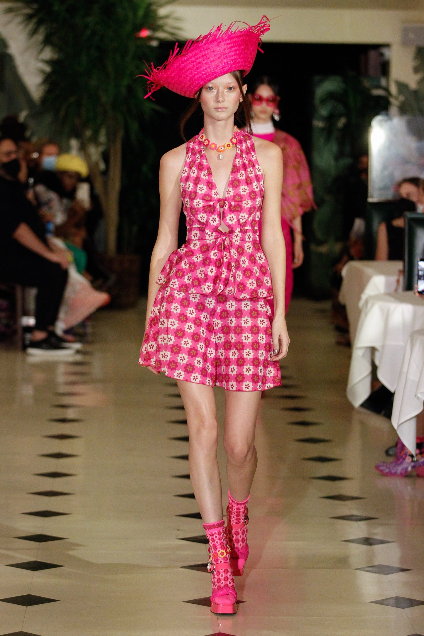Under runway light, Utopian Gingham Halter Top Pink is a match with the Utopian Gingham Shorts