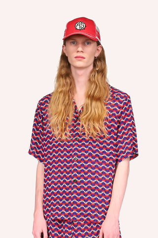 Bird of Paradise Button Down Top  <br> Neon Pink