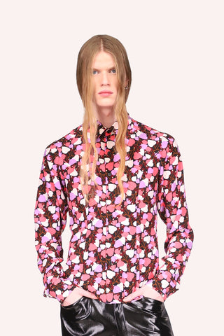 Bird of Paradise Button Down Top  <br> Neon Pink
