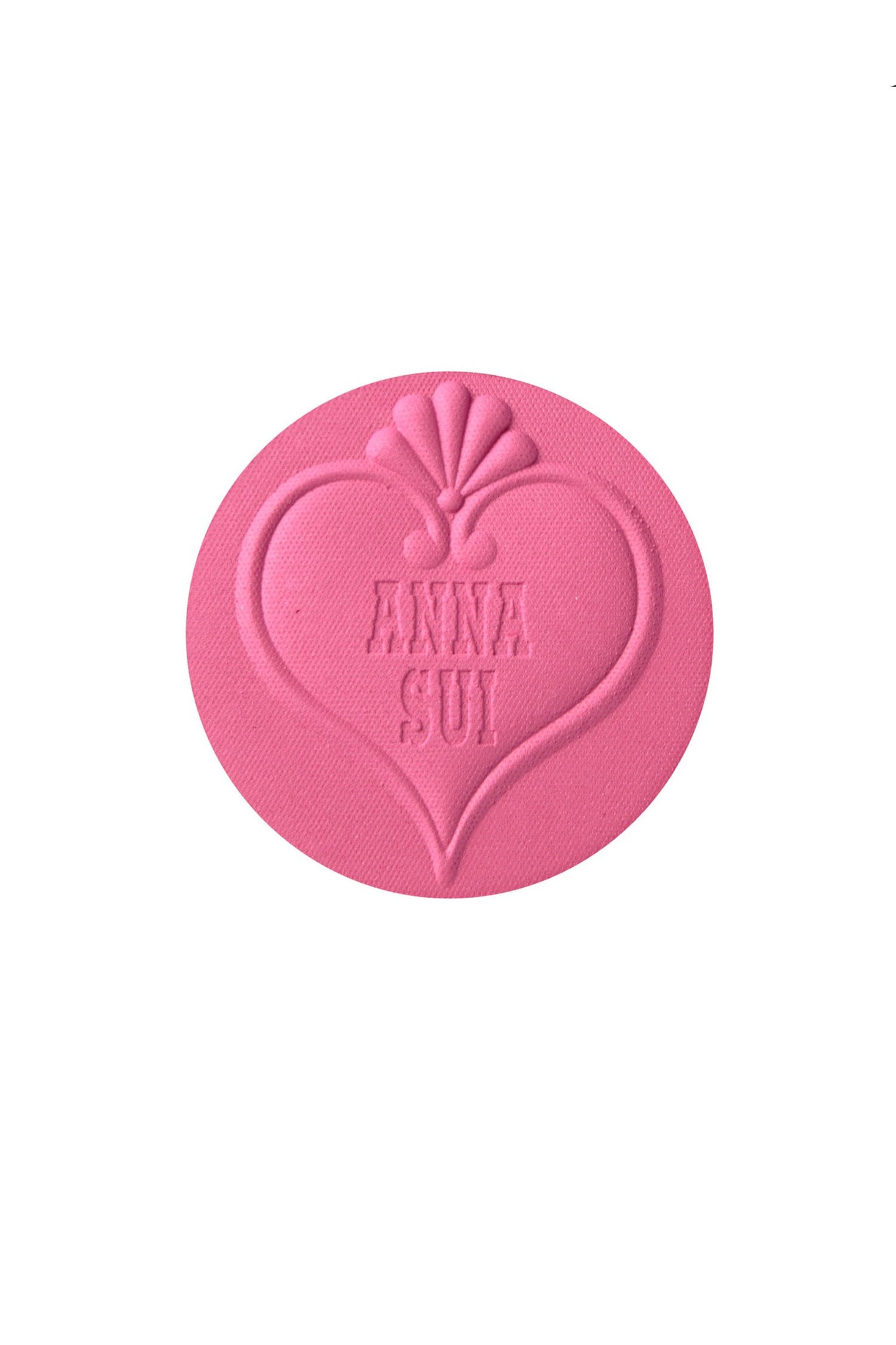 300 - Avant-Garde Pink Sui Black, round, engraved hart, seashell on top, Anna Sui branding inside