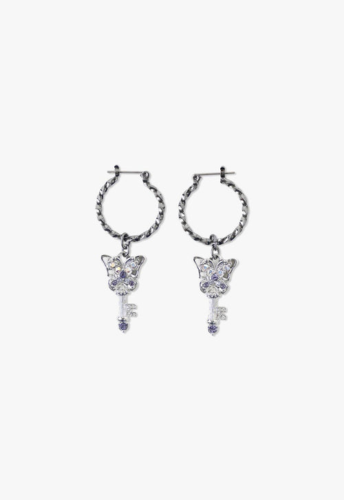 Butterfly Key Earing <br> Silver - Anna Sui