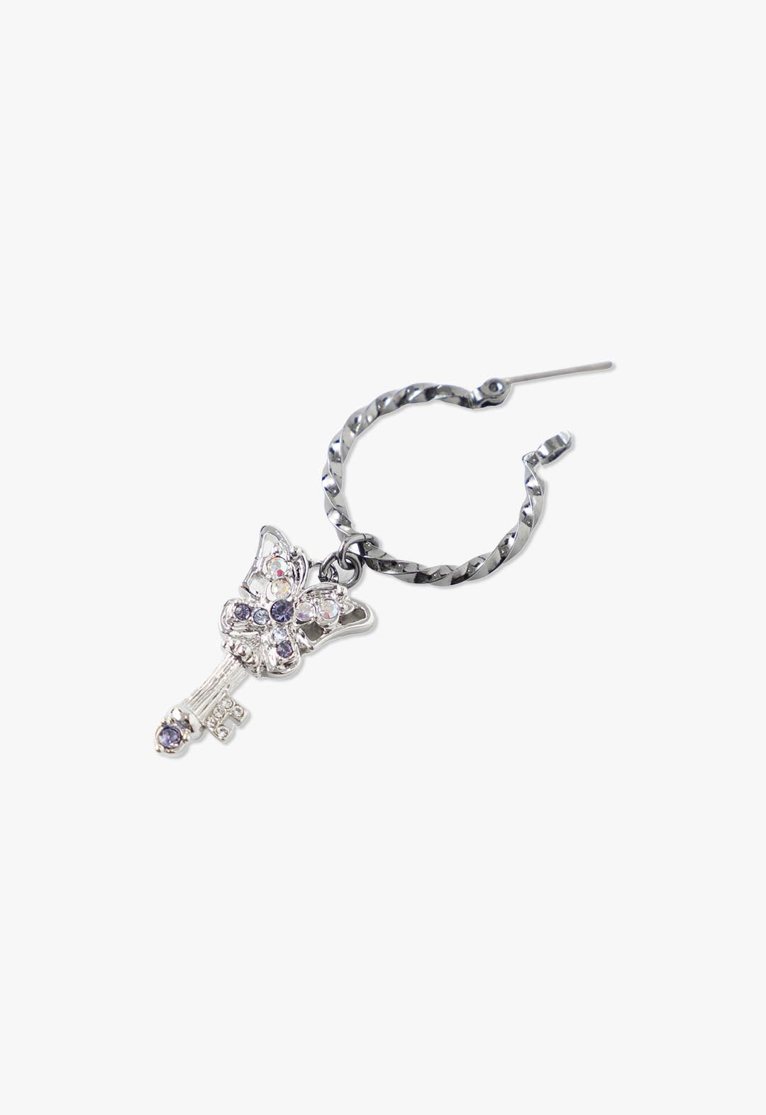 Butterfly Key Earing <br> Silver - Anna Sui