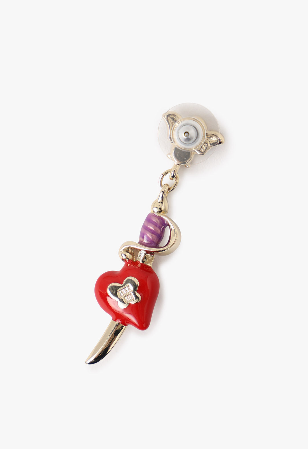 Skull Heart Earing Red, the other earing is a pirate saber with purple grip come with a plastic protection