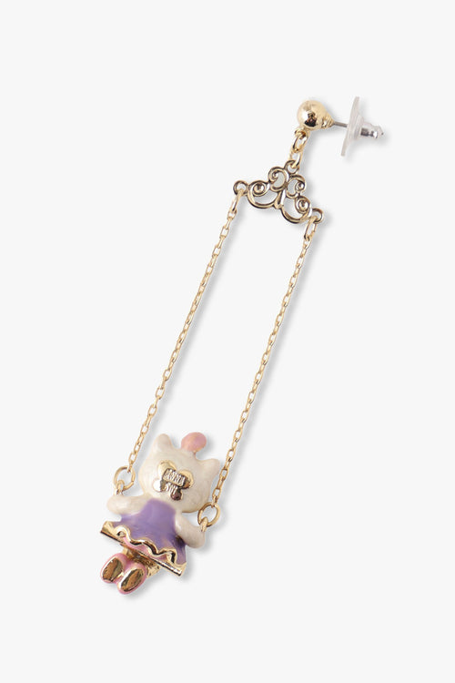 Circus Trapeze Cat Earrings <br> Gold - Anna Sui