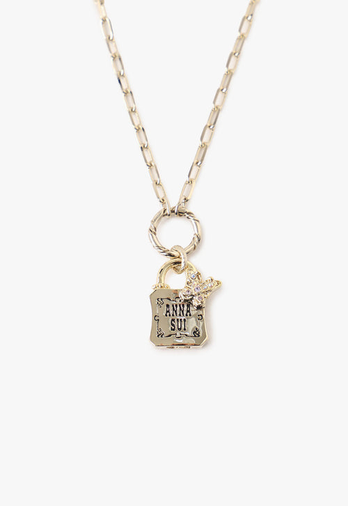 Butterfly Lock Chain Necklace <br> Gold - Anna Sui