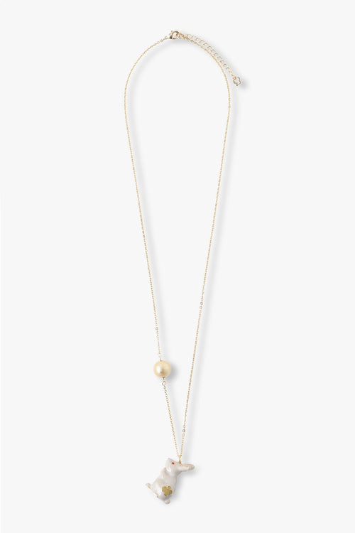 Rabbit Necklace <br> White - Anna Sui