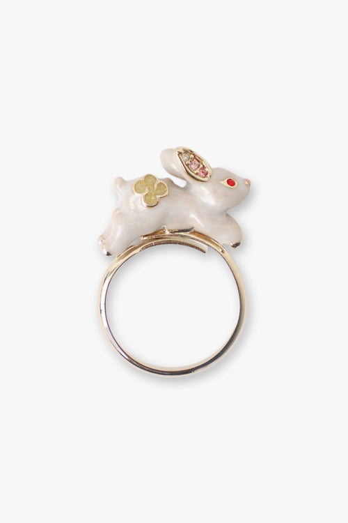 Rabbit Rings <br> White - Anna Sui