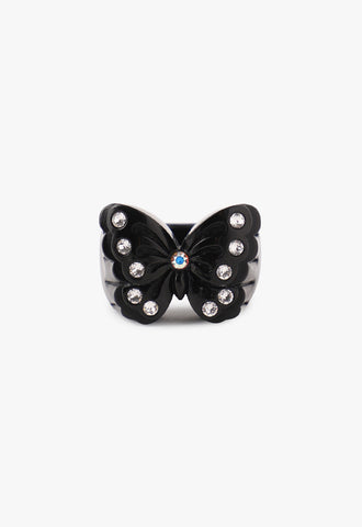 Doris Butterfly Ring <br> Black