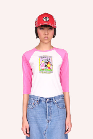 Deco Polo Top <br> Neon Pink