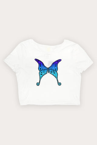 Butterfly Fitted Tee <br> White