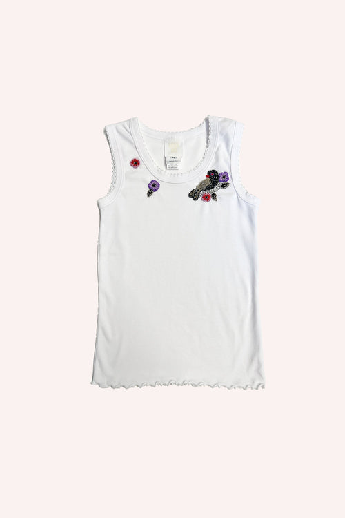 Embroidered Tank <br> White Multi - Anna Sui