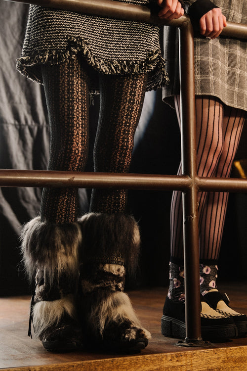 Anna Sui x Pajar Folklore Boot<br> Black & White - Anna Sui