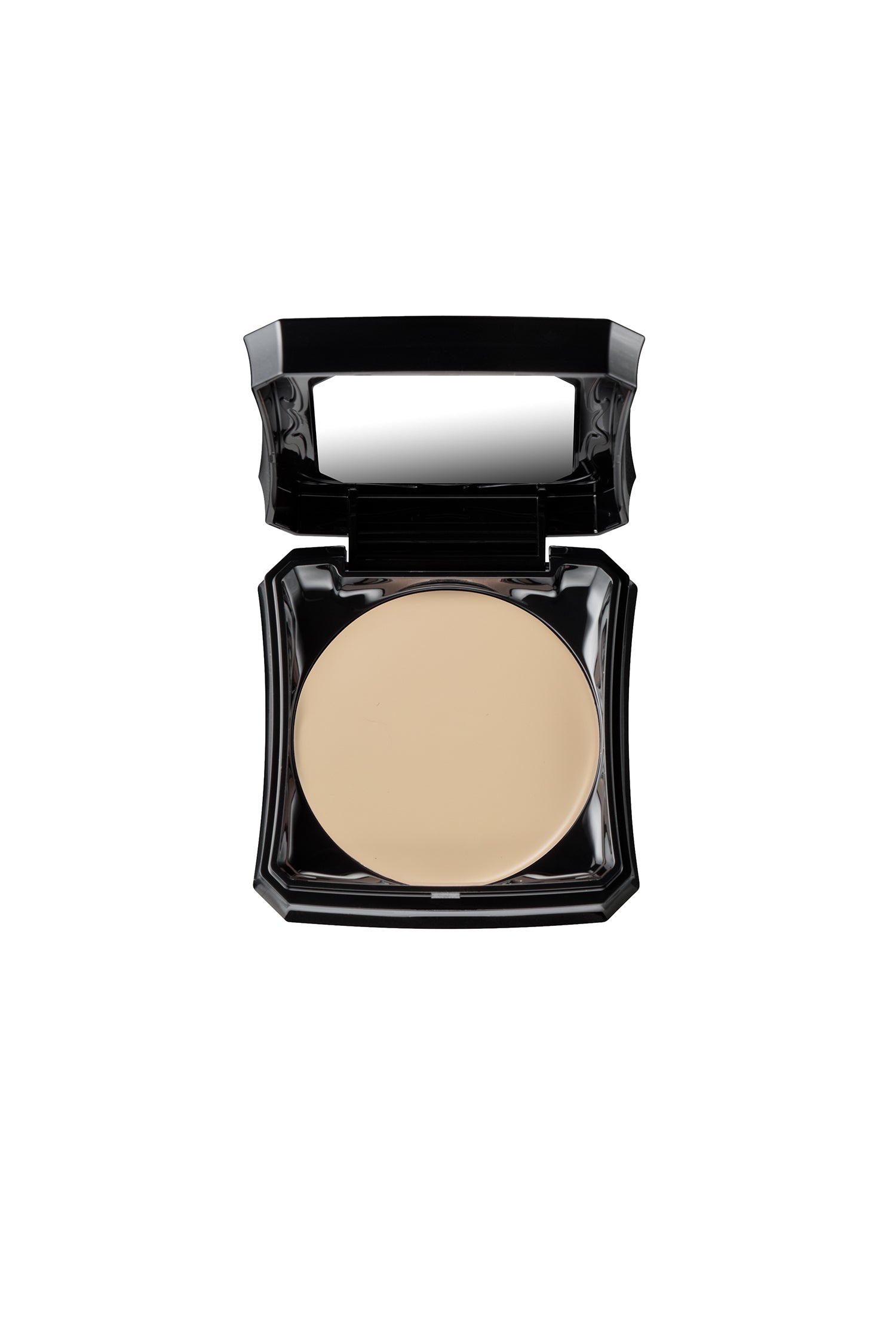 Anna Sui FAIR foundation is in a black squared container with powders and mirror