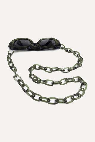 Recycled Acetate Sunglass Chain <br> in Emerald </br>