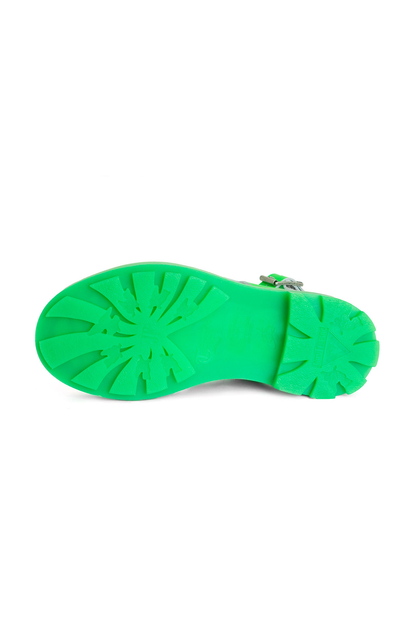 Anna Sui x John Fluevog Sandals  <br> Glo Green - Anna Sui