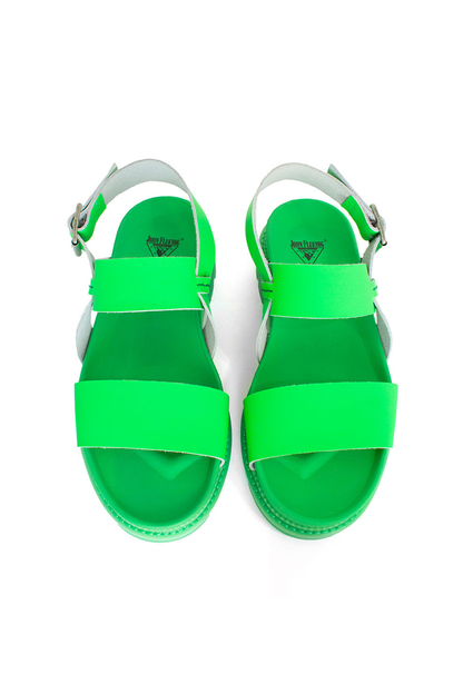 Anna Sui x John Fluevog Sandals  <br> Glo Green - Anna Sui