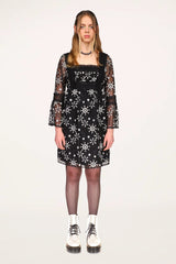 3D Floral Embroidery Dress <br> Black - Anna Sui