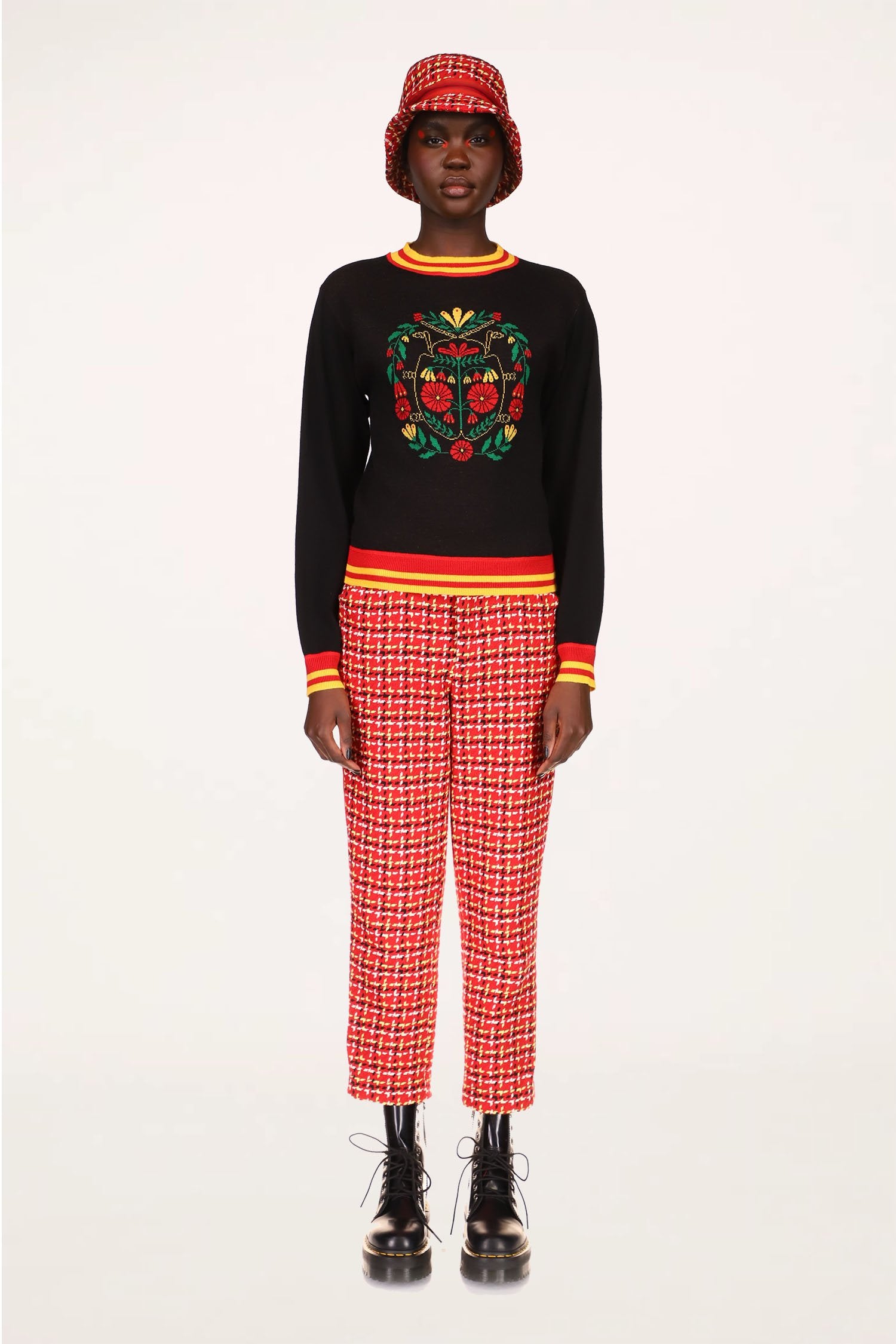  Anna Sui Neo Plaid Pants Red, very colorful pant in an red orange hue