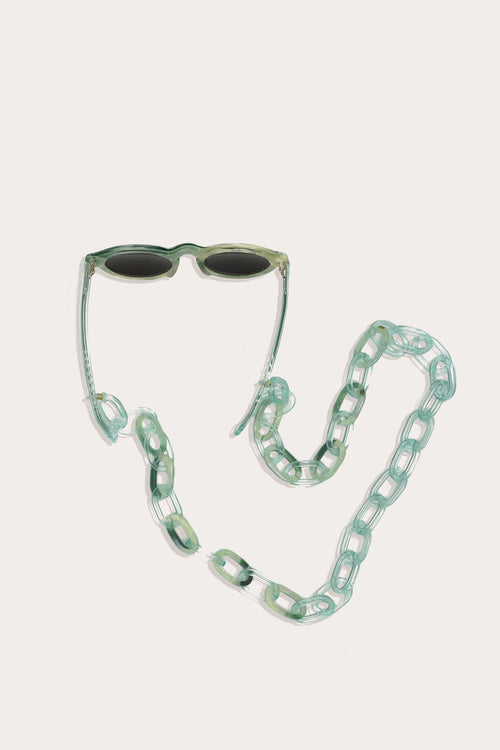 Recycled Acetate Sunglass Chain <br> in Jade </br> - Anna Sui