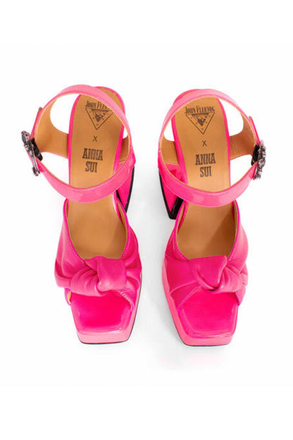 High-Heel Neon Pink, interior beige with Anna Sui and John Fluevog labels