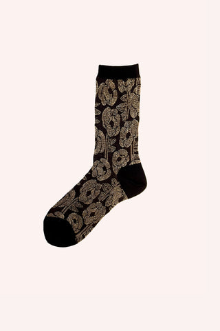 Floral Stripe Socks <br> Boysenberry Multi