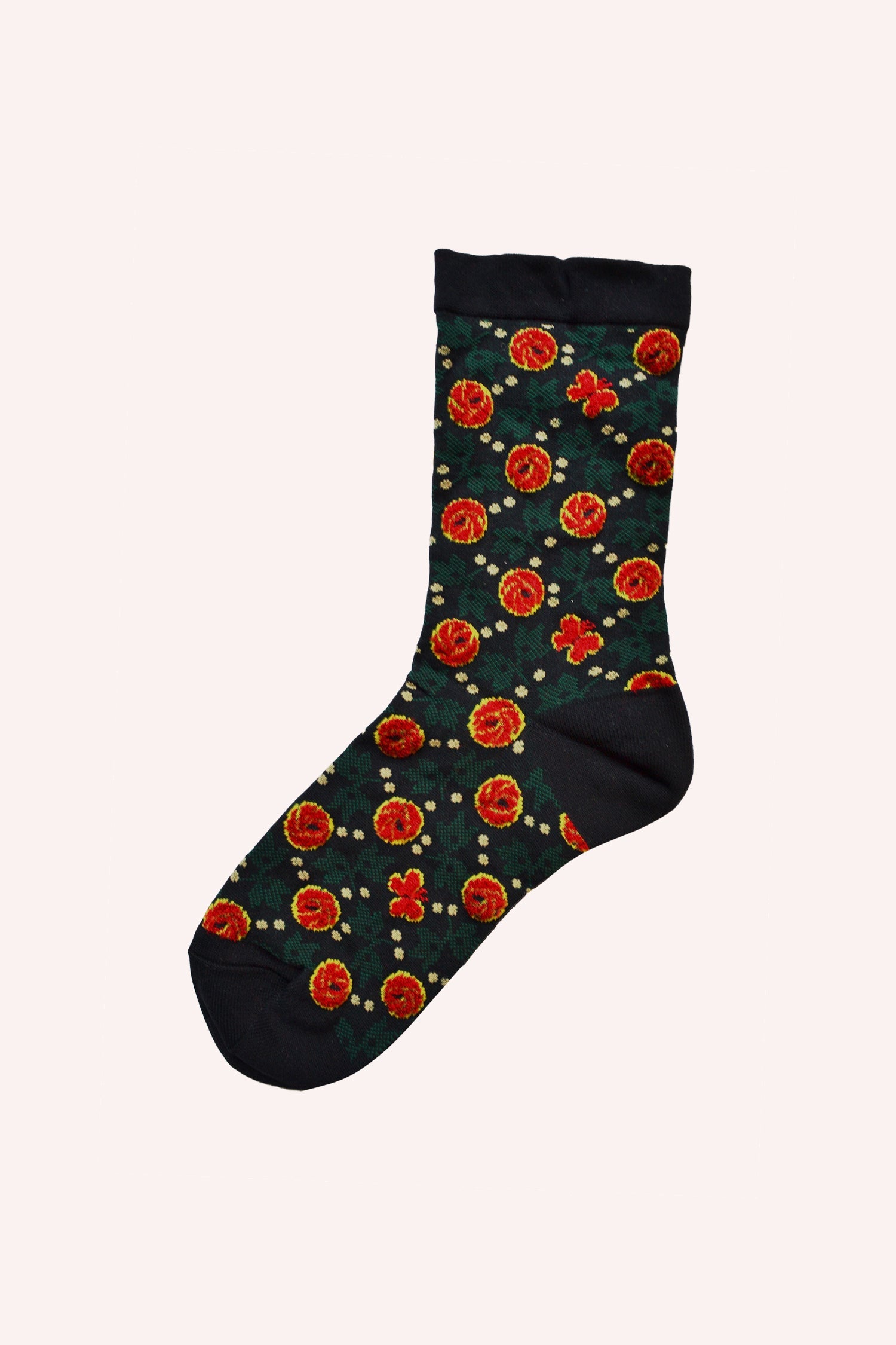 Rosy Dot Socks <br> Black - Anna Sui