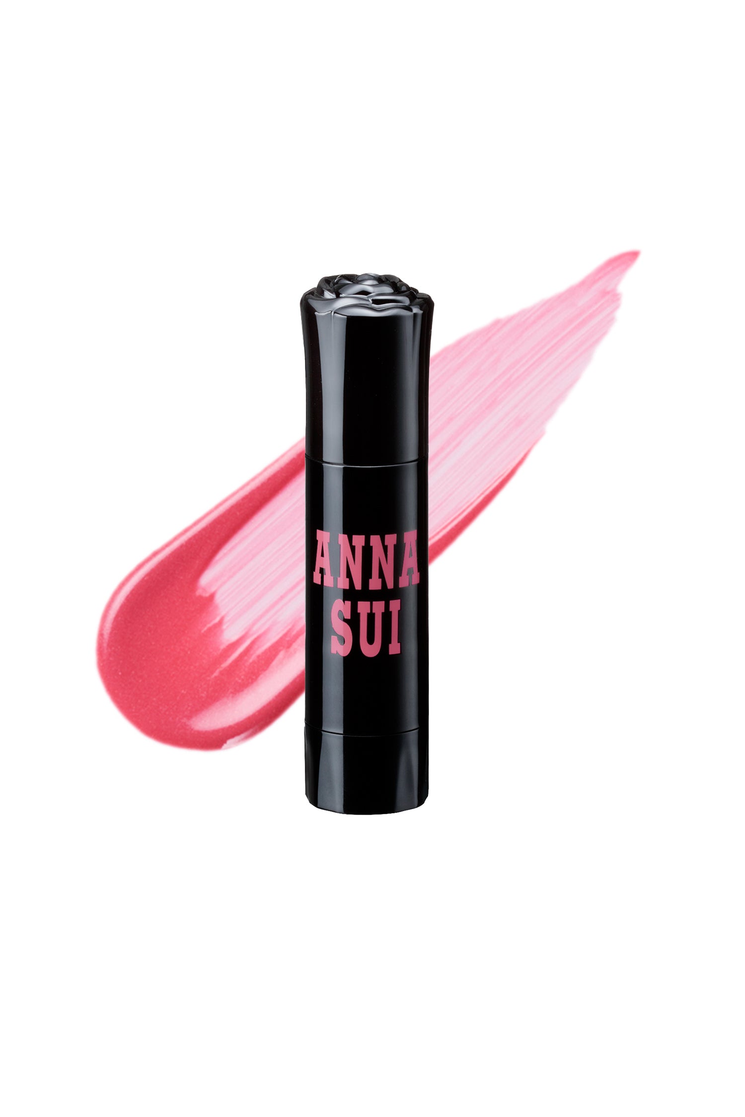 ROSE - Anna Sui color match the product on cylinder case with a rose on top 