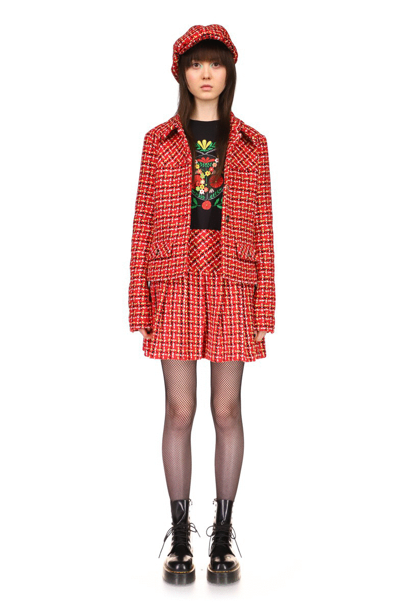 Neo Plaid Skirt <br> Red - Anna Sui