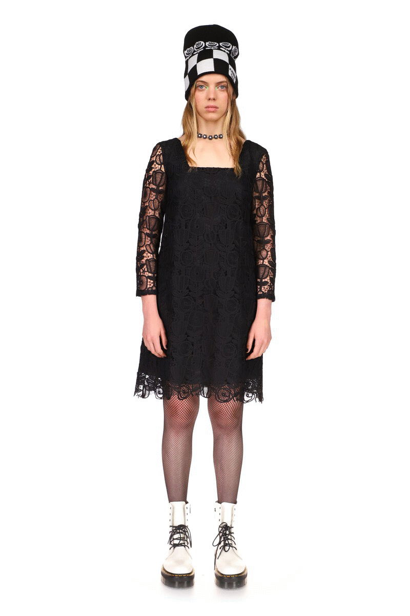 Madonna Dress Black, big knot on the shoulders that creates folds all the way down the back